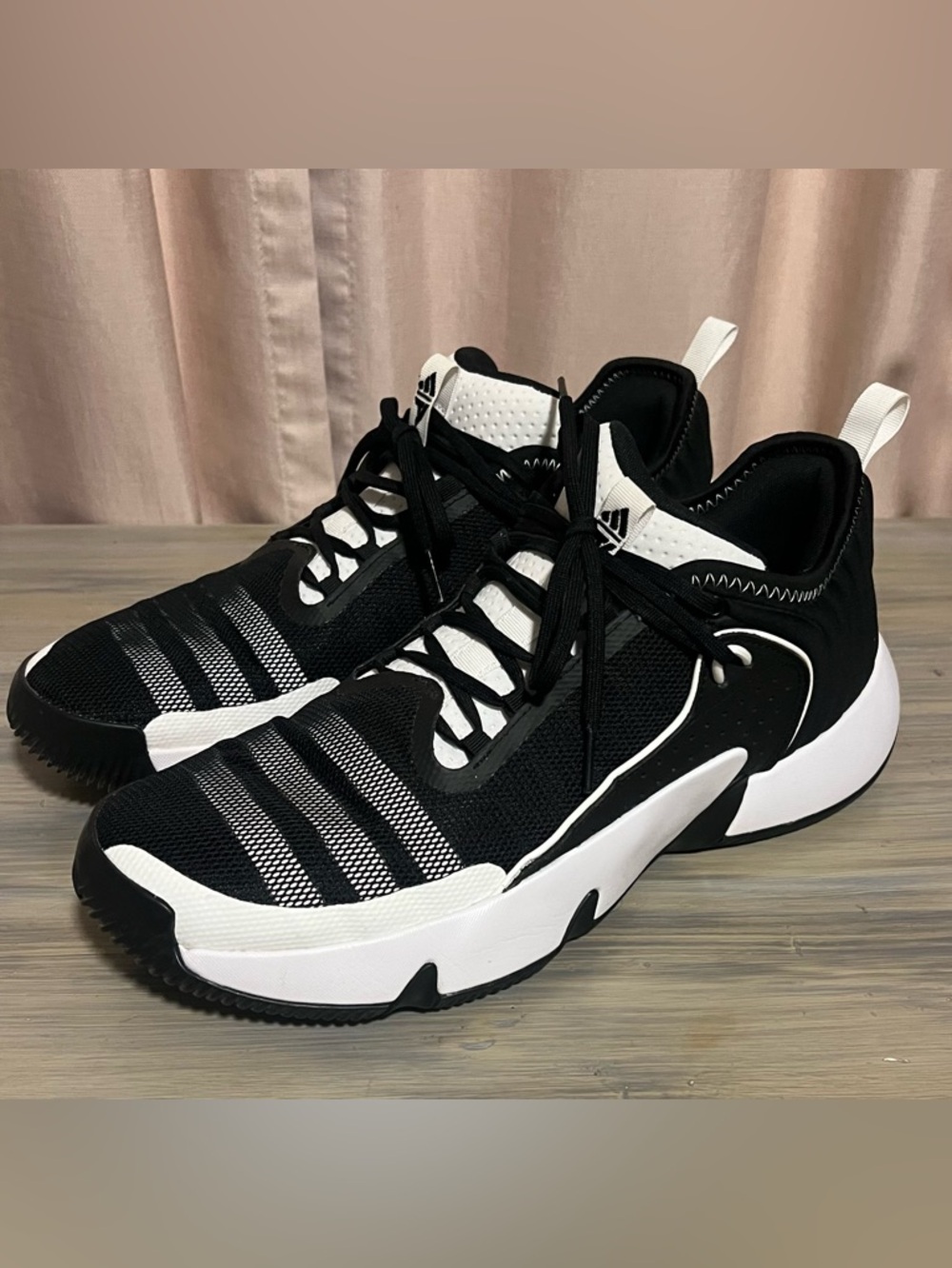 Black and White Men's Adidas Trae Young Basketball shoes